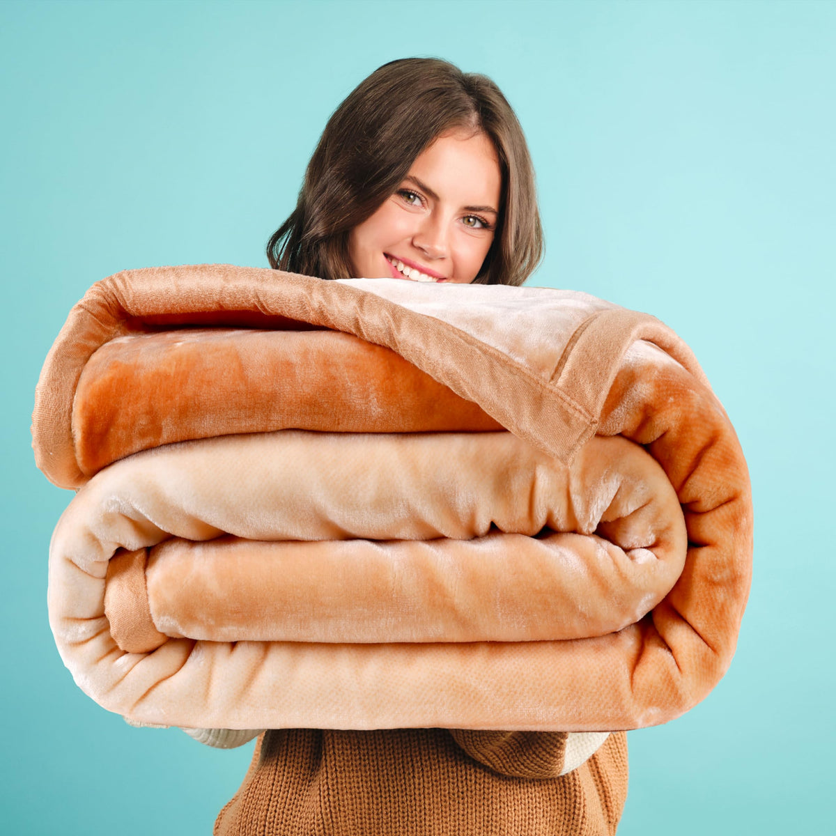 ABRAZO 950 GSM Ombre Reversible Double Ply Mink Blanket 5 KG for Heavy Winter | Double Bed 220x240 cm | Soft Warm Blanket/Dohar/Quilt/Comforter | All Season Kafalo