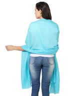 MUFFLY Fine Blended Ultra Soft & Warm Wool Silk Unisex Pashmina Shawl, Stole & Wrap with Hanger (Turquise)