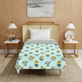 Urban Space 100% Cotton Malmal Single Bed Dohar, All Season Reversible Blanket, Soft, Lightweight and Breathable Ac Dohar/Quilt/Blanket/for Bed, Sofa AC Blanket (58 x 95 inch, Radiance Sky Blue) Kafalo