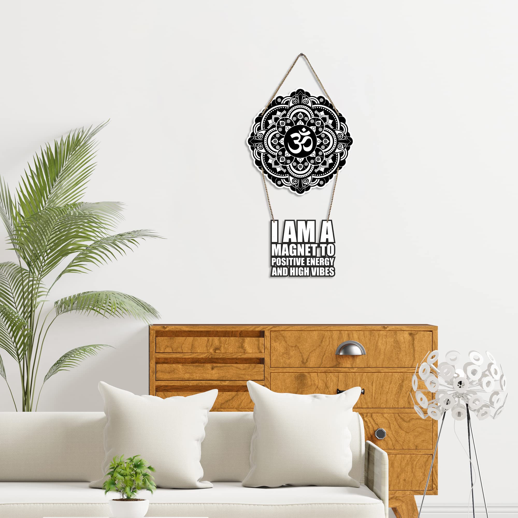 Artvibes I Am A Magnet To Positive Energy Decorative Wall Hanging Ornaments | Quotes Decor Item | Wall Illustrations | Office Decor | Wall Art Print | Inspirational quotes | Gift Items (WH_5717N)