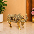 Brass Handcrafted Dhokra Nandi Idol With Inside Shivling (9.7 Inch) Vedansh Craft
