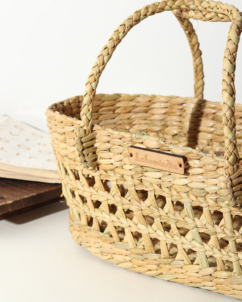 Handwoven Seagrass Gift Hamper Basket for Fruits, Snacks, and Home Gifting