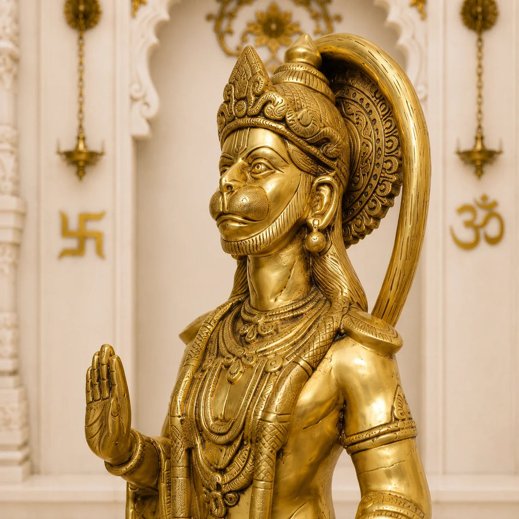 Brass Standing Hanuman Statue (25 Inch) Vedansh Craft