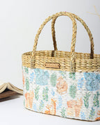 Portable Seagrass Tiffin Basket for Picnic, Food Carry & Travel Use
