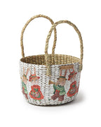 Handwoven Seagrass Round Hamper Basket for Fruits and Home Organization