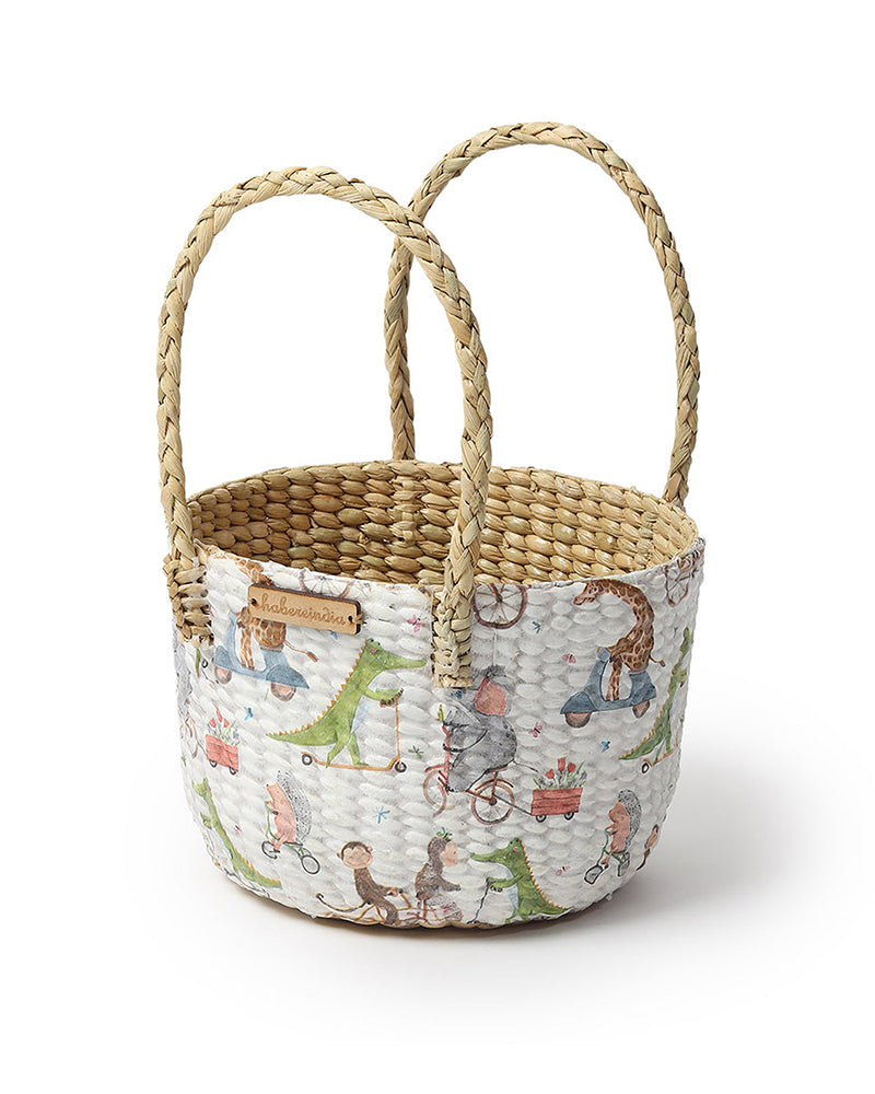 Natural Seagrass Fruit Basket in Round Shape for Kitchen and Living Room