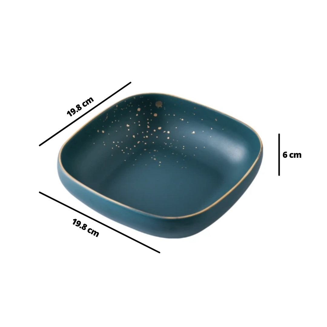 Cara Square Serving Bowl - Midnight Green Nestasia