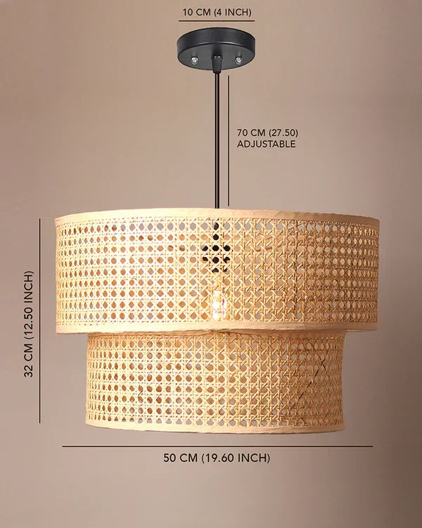 Natural Rattan Pendant Light for Living Room and Bedroom