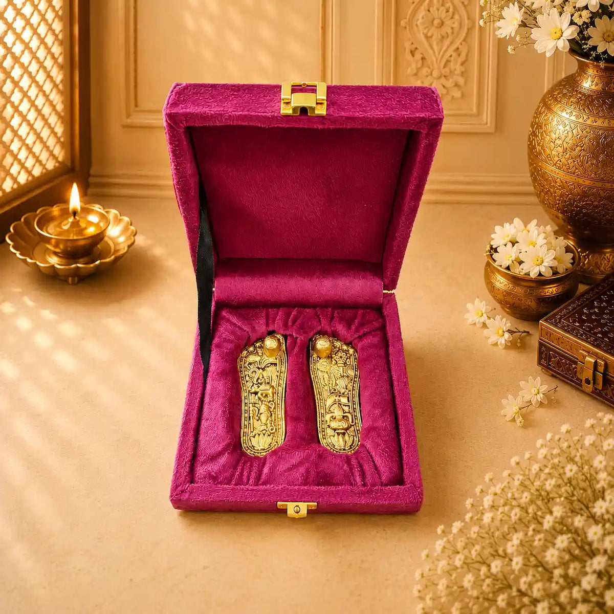 Brass Charan Paduka Set (3 Inch) Vedansh Craft