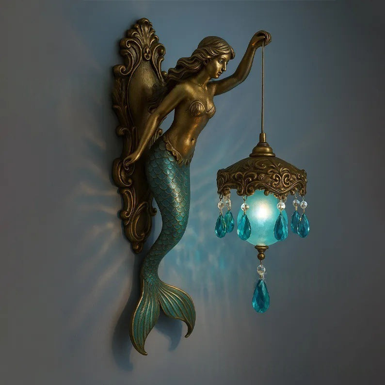 Marine Mermaid Art Mythology Wall Lamp kafalo