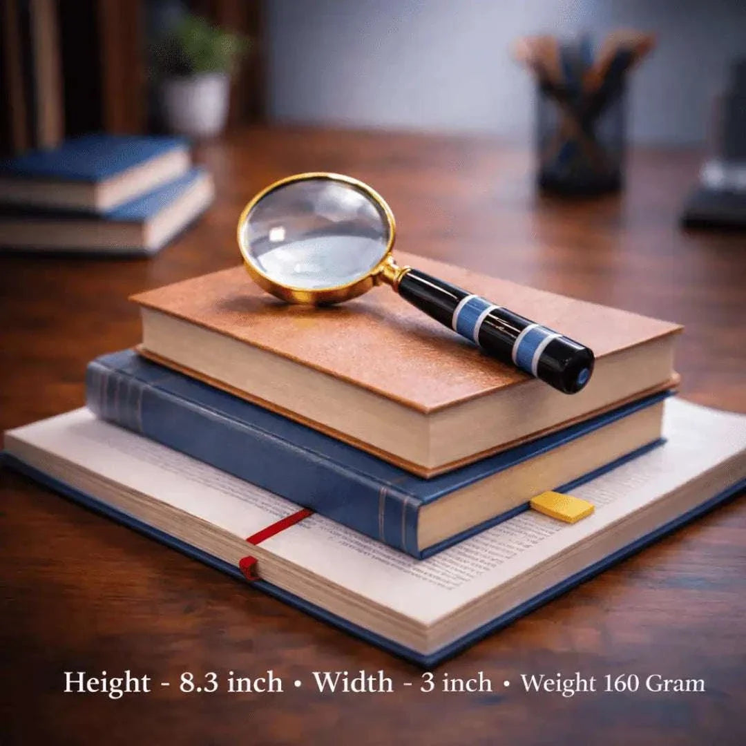 Brass Magnifying Glass With Wooden Handle Vedansh Craft