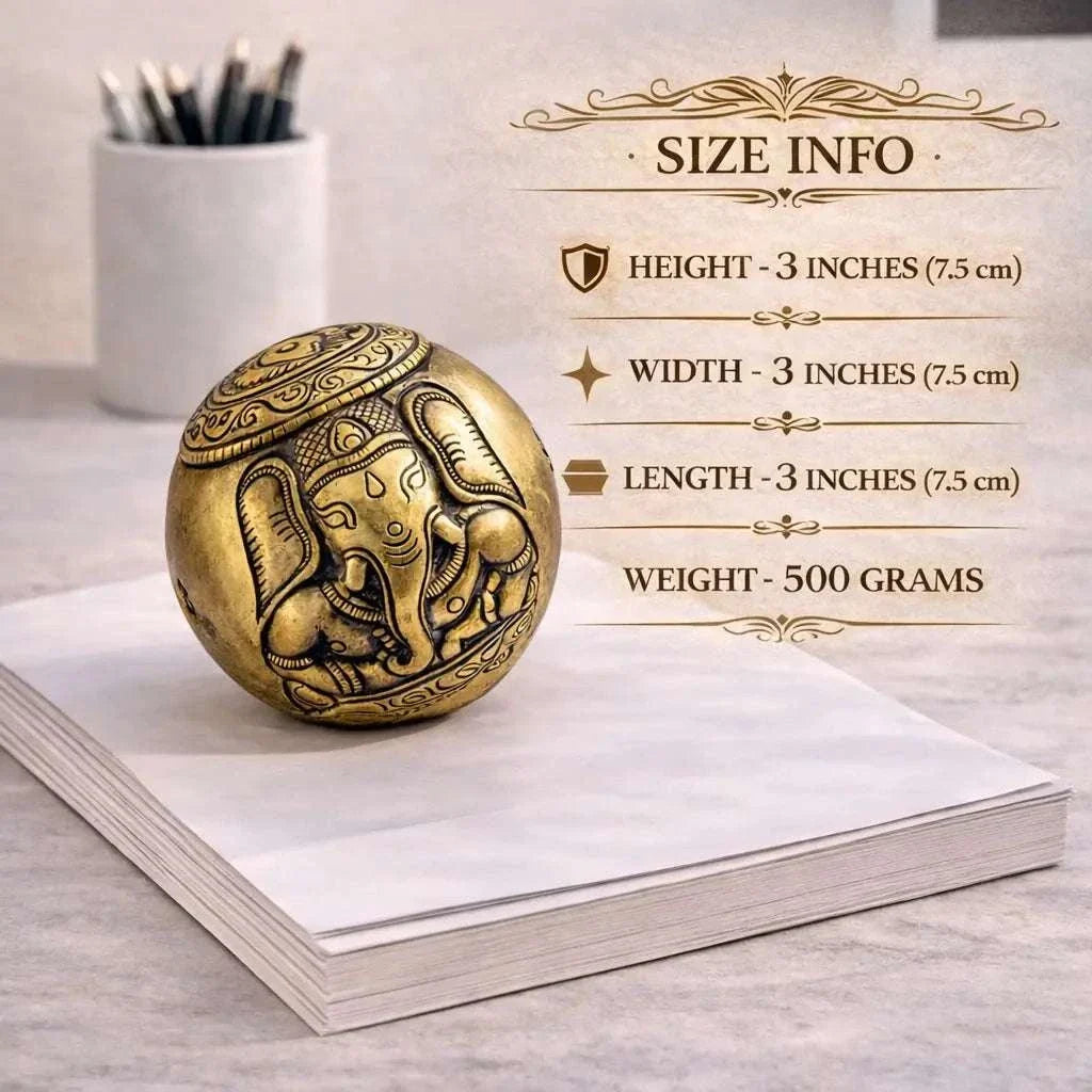 Brass Circular Paper Weight (3 Inch) Vedansh Craft