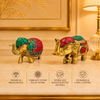 Brass Stone Work Elephant Statue Vedansh Craft