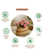 Handwoven Wicker Fruit Basket & Storage Organizer for Kitchen & Home Use