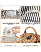 Multi-Purpose Wicker Picnic Basket for Food, Picnic, and Leisure Use