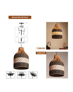 Rustic Rattan Hanging Lamp for Living Room and Bedroom