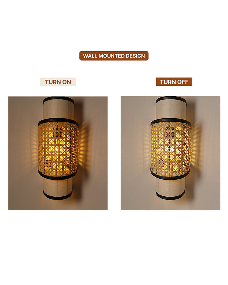 Modern Rattan Wall Lamps For Living Room Decoration