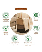 Jute Laundry Basket for Clothes and Toy Storage, Jute Storage Basket and Laundry Bag