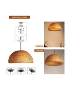 Natural Bamboo Pendant Lamp for Bedroom and Living Room