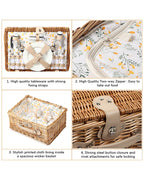 Wicker Picnic Basket for Lunch, Food Storage & Outdoor Adventures