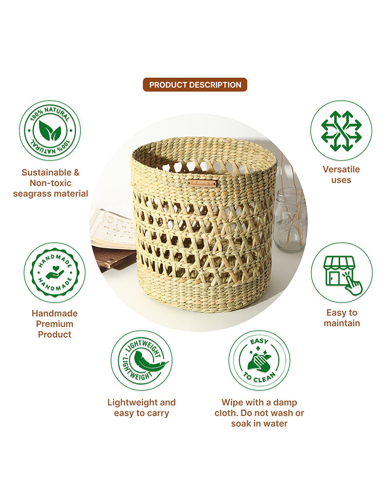 Seagrass Organizing Storage Baskets, Shelf and Home Storage Organizer
