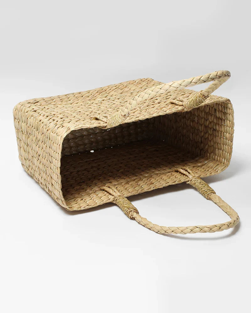 Handwoven Seagrass Shopping Basket & Tote Bag