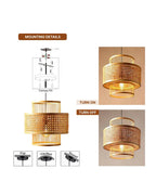 Artistic Rattan Pendant Light for Home Decor and Hall