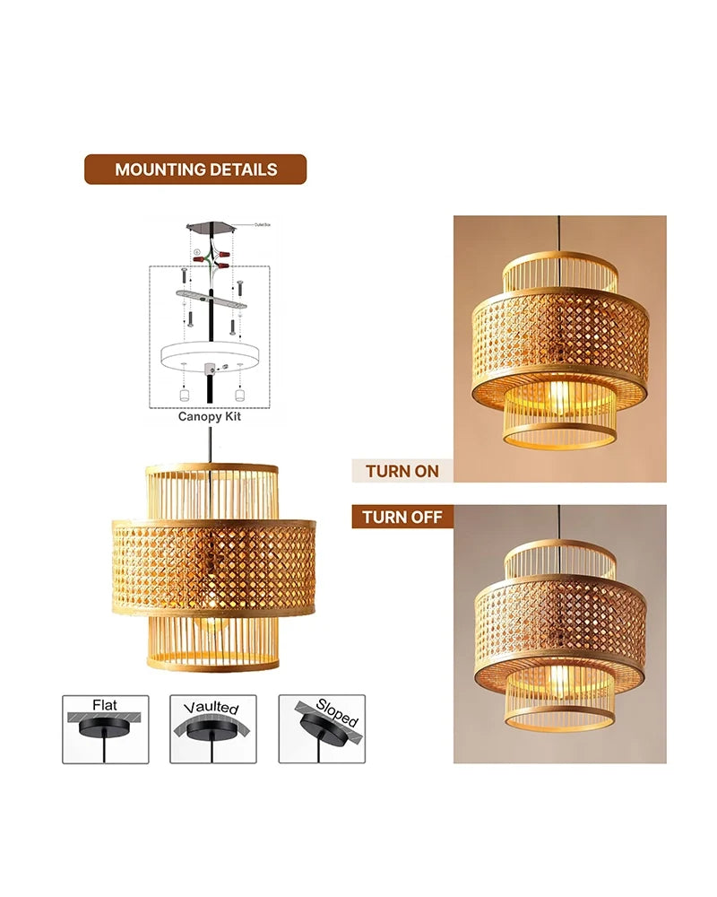 Artistic Rattan Pendant Light for Home Decor and Hall