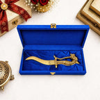 Brass Handcrafted Katar with Velvet Gift Box – Premium Indian Decor (9.5 Inch) Vedansh Craft