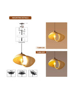 Handmade Bamboo Ceiling Lamp for Home Decor and Hall