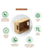 Water Hyacinth Versatile Organizing Storage Baskets for Kitchen, Shelf, and Home Use