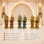 Brass Stone Work Standing Radha Krishna Statue Set (30 Inch) Vedansh Craft