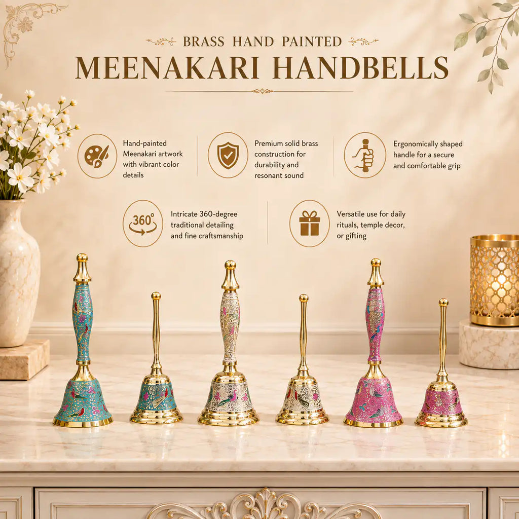 Brass Hand Painted Meenakari Handbell Vedansh Craft