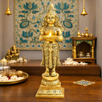Brass Deep Lakshmi Standing Idol (12.5 Inch) Vedansh Craft