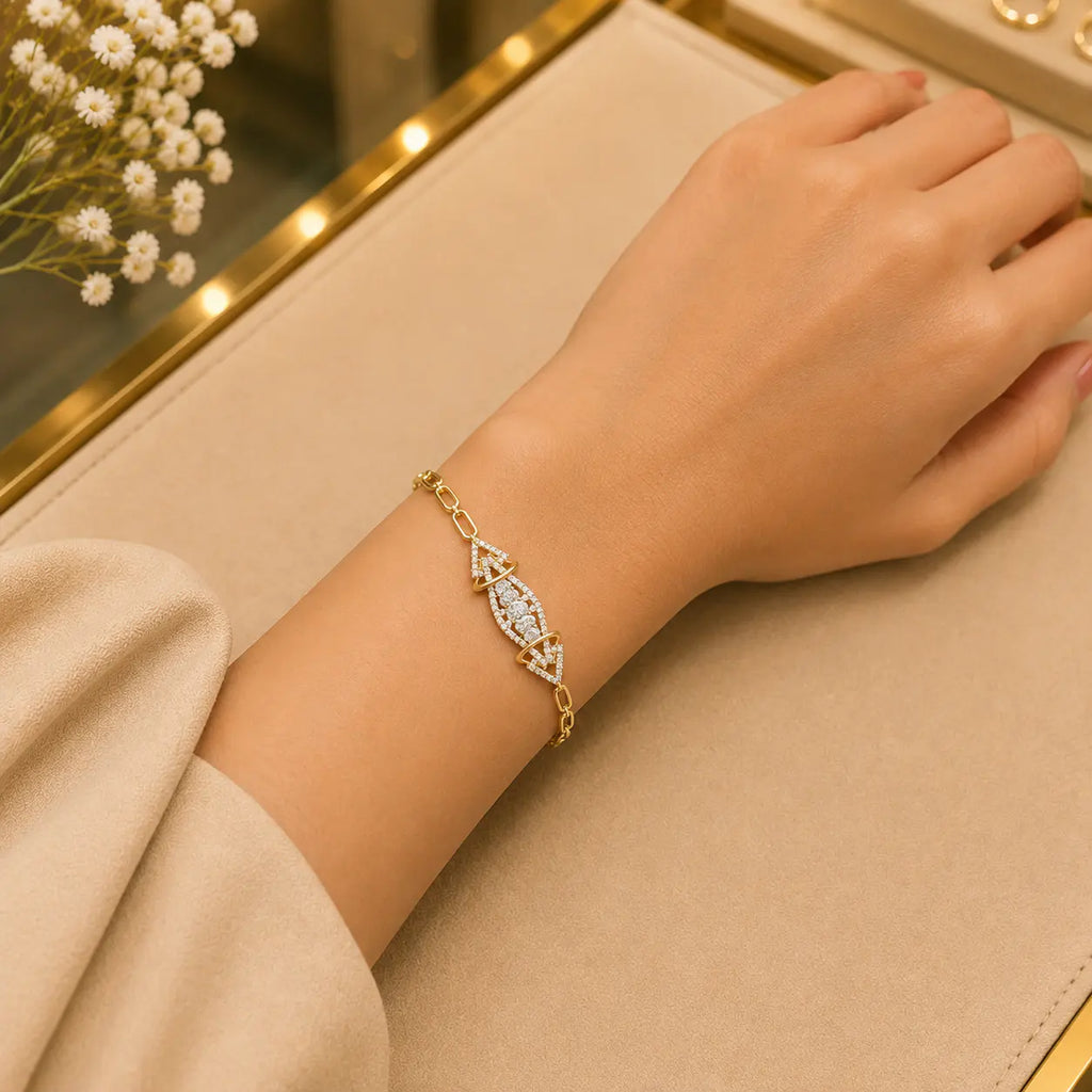 Colorful CZ Tennis Bracelet for Women | Gold-Tone Clasp, Gift Box Vedansh Craft