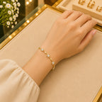 White CZ Tennis Bracelet for Women | Heart, Pear & Round Cut Stones Vedansh Craft