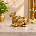 Brass Sitting Nandi Lightweight Idol (2 Inch) Vedansh Craft