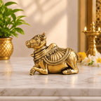 Brass Sitting Nandi Lightweight Idol (2 Inch) Vedansh Craft