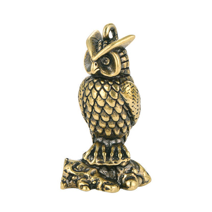 Household Brass Distressed Owl Decoration