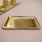 Brass Handcrafted Rectangular Tray / Platter Vedansh Craft
