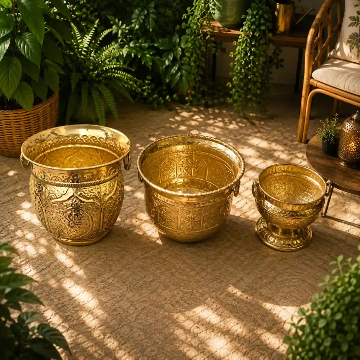 Brass Bucket Planter Pot Vedansh Craft