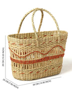 Handmade Seagrass Tote Bag for Storage, Shopping & Market Use