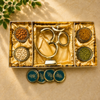 Brass Table Top Om With Stand Gift Hamper Vedansh Craft