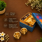 Brass Matt Finish Davara Cups Set Corporate/Gift Hamper Vedansh Craft
