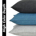 Yellow Weaves Jute Texture 250 TC Cushion Covers, 12 X 12 Inches, Multicolor, Set Of 3