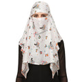 7 season's Cotton Scarf Cum Mask Universal Size Usable For Vehicle Driver For Sunlight UV Protection White Printed Design For Girl & Women (ABCD - s), For Female