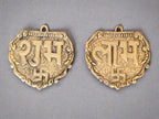 Kridaykraft Metal Shubh Labh Wall Hanging, Golden, Decorative Door Hanging, Swastik Design, 11 cm, 80 gm