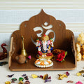 eCraftIndia Om Design Wooden Temple for Home Office | Home Temple Pooja Mandir | Small Temple Gift for Diwali Housewarming