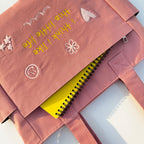 TSANTA Cotton Canvas Tote Bag for College, Office or Travel with Zipper Closure, Laptop Compartment (Little Life Pink)