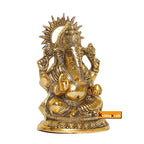 KridayKraft Ganesha Metal Statue,for Temple Pooja,Ganesha Idol Murti Decorative Your Home,Office & Religious Gift Article,Ganpati ji Sculpture Sowpiece Figurine...